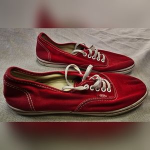 Vans Core Classic Canvas Sneakers Off The Wall  Red Skate‎ Shoes M-6 /W 7.5